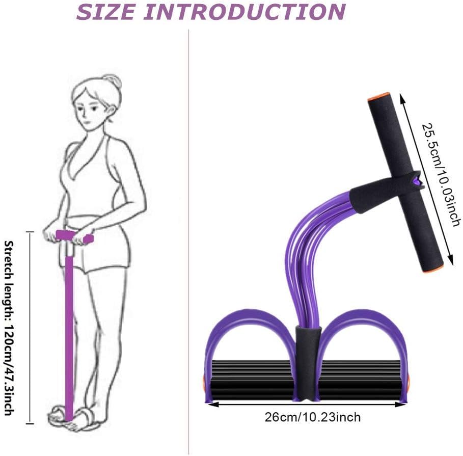 Bauchtrainer, Sit-Up Trainingsgeräte Bodybuilding Expander Ganzkörpertrainer für Zuhause 6 Tubes Elastische Zugseil Multifunktions-Leg-Exerciser für Fitness Abnehmen Training Yoga